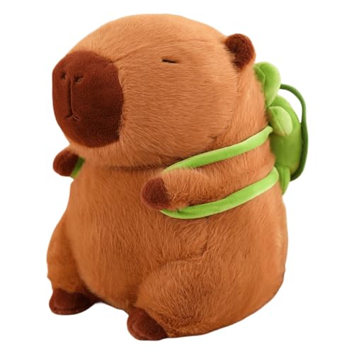 Fehploh Flauschige Capybara-Puppe mit Schildkröte, Bequeme Plüsch-Simulation, Capybara-Puppe, lustiges Tier-Wurfkissen, niedlich for Weihnachten, Geburtstag, Geschenk (23 cm) von Fehploh