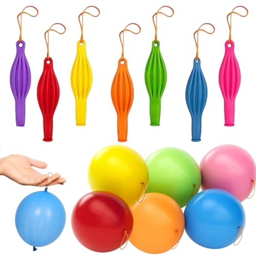 50 Stück Punch Luftballons Set, 30 Stück XXL 18 Zoll/45 cm + 20 Stück 10 Zoll/25 cm Bunte Stanzballons mit Elastischem Band, Robuste Perforierte Ballons für Kinder Geburtstag Spiel Party Deko von FeiOne