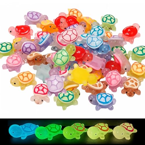 Schildkröte, 80 Mini Turtles aus Harz, 10 Farben, Dekoration für Pflanzen, Geburtstagsfeiern, Hochzeiten, Aquarien, Miniaturlandschaften, Terrassen, Fensterbänke von FeiOne