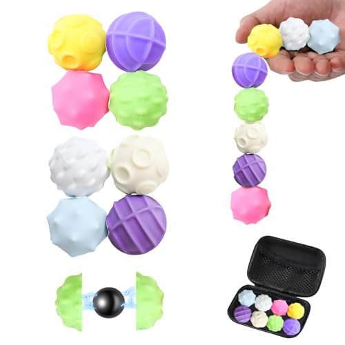 8er-Pack Magnetkugeln – Sensorik Spielzeug mit Silikonhülle, 8 Bunte Macaron-Kugeln mit Magnetanziehung für Stressabbau, ideal für Kinder & Erwachsene, inkl. Aufbewahrungsbehälter von FeiOne