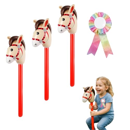 FeiOne 3 Stück Hobby Horse, Steckenpferd Bastelset, Steckenpferd Kinder, Aufblasbares Pferd, Hobby Horse Aufblasbar, Ideal für Pferdethemenpartys, Karneval, Weihnachten, Halloween FeiOne 3 Stück Hobby Horse, Steckenpferd Bastelset, Steckenpferd Kinder, Aufblasbares Pferd, Hobby Horse Aufblasbar, Ideal für Pferdethemenpartys, Karneval, Weihnachten, Halloween von FeiOne
