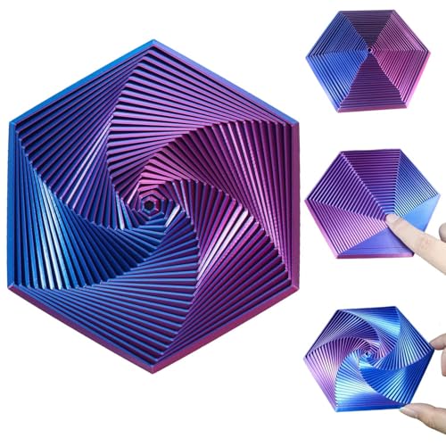 Fractal Fidget Hexagon Groß, Fidget Toys Erwachsene, Kind Stressabbau, Anti Stress Spielzeug, Anxiety Toy, ADHD Toys, Fidget, Zappelspielzeug (Lila) von FeiOne