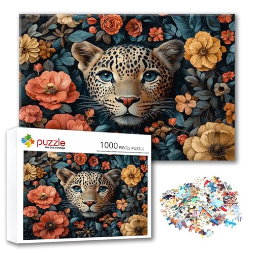 Puzzle 1000 Teile Blume, Puzzle Erwachsene 1000 Teile Leopard, Klassische Holzpuzzles 75 x 50 cm, Lernspiel Herausforderung Spielzeug, Zimmer Wanddeko, Einzigartiges Geschenk für Frauen/Männer D-4 Puzzle 1000 Teile Blume, Puzzle Erwachsene 1000 Teile Leopard, Klassische Holzpuzzles 75 x 50 cm, Lernspiel Herausforderung Spielzeug, Zimmer Wanddeko, Einzigartiges Geschenk für Frauen/Männer D-4 von FeiPride