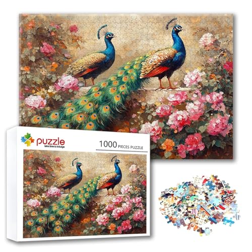 Puzzle 1000 Teile Blume, Puzzle Erwachsene 1000 Teile Pfau, Klassische Holzpuzzles 75 x 50 cm, Lernspiel Herausforderung Spielzeug, Zimmer Wanddeko, Einzigartiges Geschenk für Frauen/Männer E-2 Puzzle 1000 Teile Blume, Puzzle Erwachsene 1000 Teile Pfau, Klassische Holzpuzzles 75 x 50 cm, Lernspiel Herausforderung Spielzeug, Zimmer Wanddeko, Einzigartiges Geschenk für Frauen/Männer E-2 von FeiPride