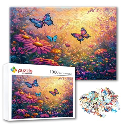 Puzzle 1000 Teile Blume, Puzzle Erwachsene 1000 Teile Schmetterling, Klassische Holzpuzzles 75 x 50 cm, Lernspiel Herausforderung Spielzeug, Moderne Zimmer Wanddeko, Geschenk für Frauen/Männer M-8 Puzzle 1000 Teile Blume, Puzzle Erwachsene 1000 Teile Schmetterling, Klassische Holzpuzzles 75 x 50 cm, Lernspiel Herausforderung Spielzeug, Moderne Zimmer Wanddeko, Geschenk für Frauen/Männer M-8 von FeiPride