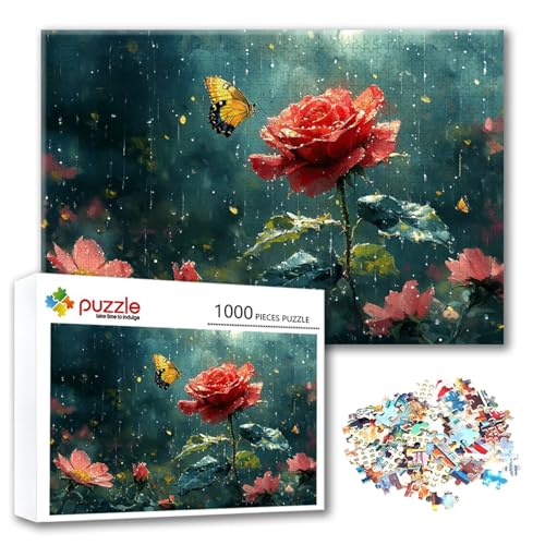 Puzzle 1000 Teile Blume, Puzzle Erwachsene 1000 Teile Schmetterling, Klassische Holzpuzzles 75 x 50 cm, Lernspiel Herausforderung Spielzeug, Moderne Zimmer Wanddeko, Geschenk für Frauen/Männer R-4 Puzzle 1000 Teile Blume, Puzzle Erwachsene 1000 Teile Schmetterling, Klassische Holzpuzzles 75 x 50 cm, Lernspiel Herausforderung Spielzeug, Moderne Zimmer Wanddeko, Geschenk für Frauen/Männer R-4 von FeiPride