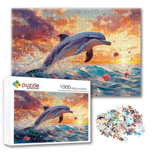 Puzzle 1000 Teile Delphin, Puzzle Erwachsene 1000 Teile Tier, Klassische Holzpuzzles 75 x 50 cm, Lernspiel Herausforderung Spielzeug, Zimmer Wanddeko, Einzigartiges Geschenk für Frauen/Männer H-1 Puzzle 1000 Teile Delphin, Puzzle Erwachsene 1000 Teile Tier, Klassische Holzpuzzles 75 x 50 cm, Lernspiel Herausforderung Spielzeug, Zimmer Wanddeko, Einzigartiges Geschenk für Frauen/Männer H-1 von FeiPride