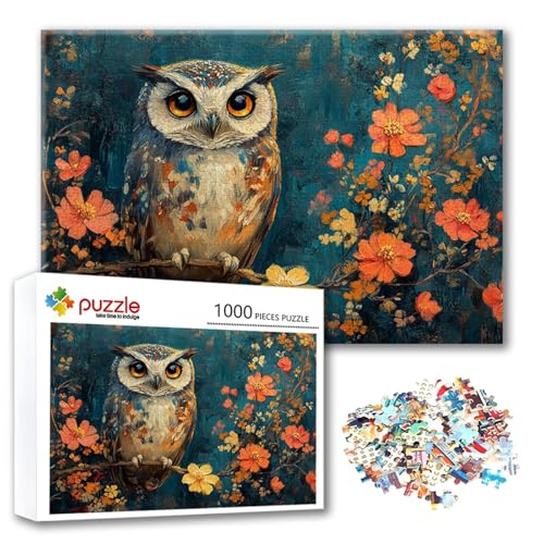 Puzzle 1000 Teile Eule, Puzzle Erwachsene 1000 Teile Blume, Klassische Holzpuzzles 75 x 50 cm, Lernspiel Herausforderung Spielzeug, Zimmer Wanddeko, Einzigartiges Geschenk für Frauen/Männer S-8 Puzzle 1000 Teile Eule, Puzzle Erwachsene 1000 Teile Blume, Klassische Holzpuzzles 75 x 50 cm, Lernspiel Herausforderung Spielzeug, Zimmer Wanddeko, Einzigartiges Geschenk für Frauen/Männer S-8 von FeiPride