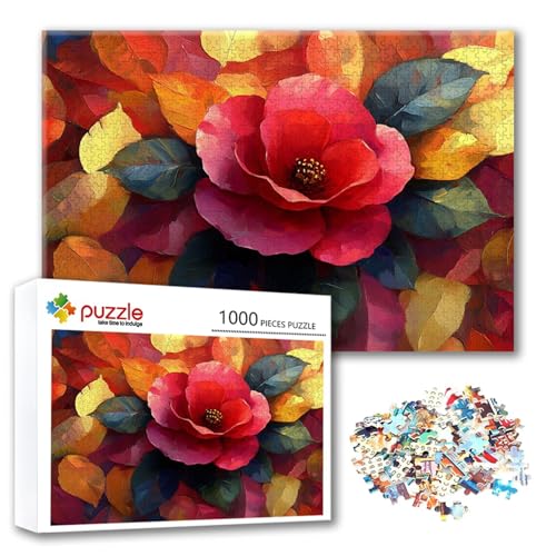 Puzzle 1000 Teile Farbe, Puzzle Erwachsene 1000 Teile Blume, Klassische Holzpuzzles 75 x 50 cm, Lernspiel Herausforderung Spielzeug, Zimmer Wanddeko, Einzigartiges Geschenk für Frauen/Männer V-8 von FeiPride