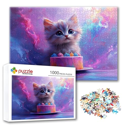 Puzzle 1000 Teile Katze, Puzzle Erwachsene 1000 Teile Kuchen, Klassische Holzpuzzles 75 x 50 cm, Lernspiel Herausforderung Spielzeug, Zimmer Wanddeko, Einzigartiges Geschenk für Frauen/Männer H-5 Puzzle 1000 Teile Katze, Puzzle Erwachsene 1000 Teile Kuchen, Klassische Holzpuzzles 75 x 50 cm, Lernspiel Herausforderung Spielzeug, Zimmer Wanddeko, Einzigartiges Geschenk für Frauen/Männer H-5 von FeiPride