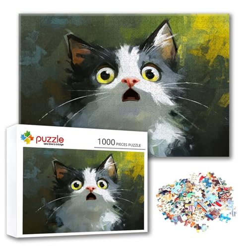 Puzzle 1000 Teile Katze, Puzzle Erwachsene 1000 Teile Niedlich, Klassische Holzpuzzles 75 x 50 cm, Lernspiel Herausforderung Spielzeug, Zimmer Wanddeko, Einzigartiges Geschenk für Frauen/Männer K-0 Puzzle 1000 Teile Katze, Puzzle Erwachsene 1000 Teile Niedlich, Klassische Holzpuzzles 75 x 50 cm, Lernspiel Herausforderung Spielzeug, Zimmer Wanddeko, Einzigartiges Geschenk für Frauen/Männer K-0 von FeiPride
