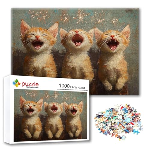 Puzzle 1000 Teile Katze, Puzzle Erwachsene 1000 Teile Tier, Klassische Holzpuzzles 75 x 50 cm, Lernspiel Herausforderung Spielzeug, Zimmer Wanddeko, Einzigartiges Geschenk für Frauen/Männer C-6 Puzzle 1000 Teile Katze, Puzzle Erwachsene 1000 Teile Tier, Klassische Holzpuzzles 75 x 50 cm, Lernspiel Herausforderung Spielzeug, Zimmer Wanddeko, Einzigartiges Geschenk für Frauen/Männer C-6 von FeiPride