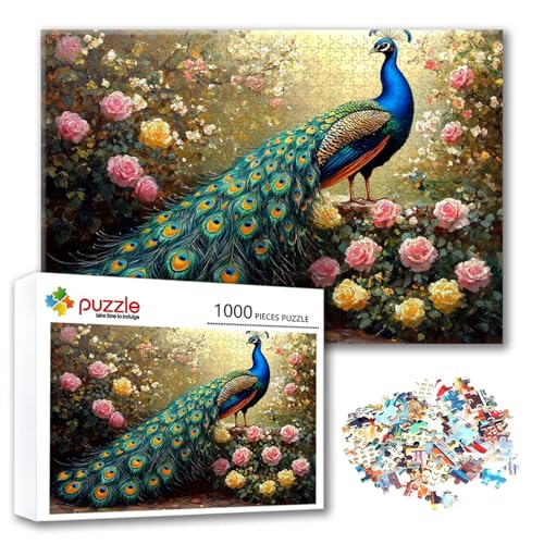 Puzzle 1000 Teile Pfau, Puzzle Erwachsene 1000 Teile Blume, Klassische Holzpuzzles 75 x 50 cm, Lernspiel Herausforderung Spielzeug, Zimmer Wanddeko, Einzigartiges Geschenk für Frauen/Männer E-6 Puzzle 1000 Teile Pfau, Puzzle Erwachsene 1000 Teile Blume, Klassische Holzpuzzles 75 x 50 cm, Lernspiel Herausforderung Spielzeug, Zimmer Wanddeko, Einzigartiges Geschenk für Frauen/Männer E-6 von FeiPride