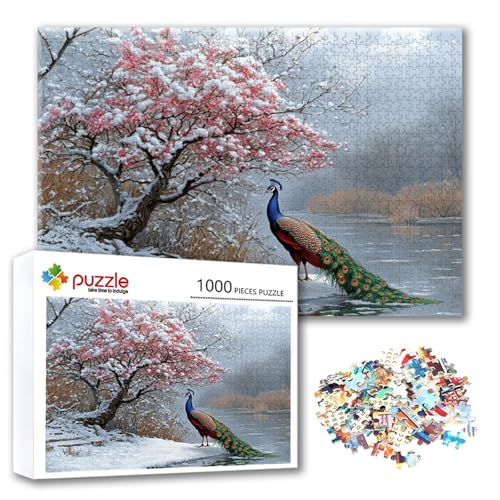 Puzzle 1000 Teile Pfau, Puzzle Erwachsene 1000 Teile Schneeszene, Klassische Holzpuzzles 75 x 50 cm, Lernspiel Herausforderung Spielzeug, Zimmer Wanddeko, Einzigartiges Geschenk für Frauen/Männer U-4 Puzzle 1000 Teile Pfau, Puzzle Erwachsene 1000 Teile Schneeszene, Klassische Holzpuzzles 75 x 50 cm, Lernspiel Herausforderung Spielzeug, Zimmer Wanddeko, Einzigartiges Geschenk für Frauen/Männer U-4 von FeiPride