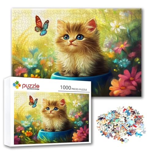 Puzzle 1000 Teile Schmetterling, Puzzle Erwachsene 1000 Teile Katze, Klassische Holzpuzzles 75 x 50 cm, Lernspiel Herausforderung Spielzeug, Moderne Zimmer Wanddeko, Geschenk für Frauen/Männer E-6 Puzzle 1000 Teile Schmetterling, Puzzle Erwachsene 1000 Teile Katze, Klassische Holzpuzzles 75 x 50 cm, Lernspiel Herausforderung Spielzeug, Moderne Zimmer Wanddeko, Geschenk für Frauen/Männer E-6 von FeiPride