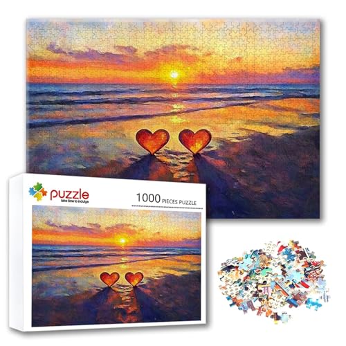 Puzzle 1000 Teile Sonnenuntergang, Puzzle Erwachsene 1000 Teile Landschaft, Klassische Holzpuzzles 75 x 50 cm, Lernspiel Herausforderung Spielzeug, Moderne Zimmer Wanddeko, Geschenk für Frauen N-6 Puzzle 1000 Teile Sonnenuntergang, Puzzle Erwachsene 1000 Teile Landschaft, Klassische Holzpuzzles 75 x 50 cm, Lernspiel Herausforderung Spielzeug, Moderne Zimmer Wanddeko, Geschenk für Frauen N-6 von FeiPride