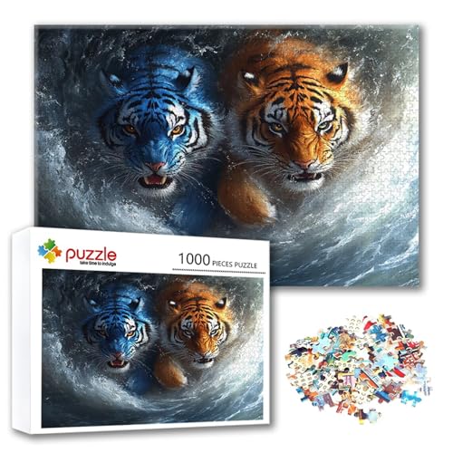 Puzzle 1000 Teile Tiger, Puzzle Erwachsene 1000 Teile Tier, Klassische Holzpuzzles 75 x 50 cm, Lernspiel Herausforderung Spielzeug, Zimmer Wanddeko, Einzigartiges Geschenk für Frauen/Männer M-1 Puzzle 1000 Teile Tiger, Puzzle Erwachsene 1000 Teile Tier, Klassische Holzpuzzles 75 x 50 cm, Lernspiel Herausforderung Spielzeug, Zimmer Wanddeko, Einzigartiges Geschenk für Frauen/Männer M-1 von FeiPride