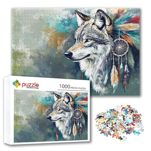 Puzzle 1000 Teile Wolf, Puzzle Erwachsene 1000 Teile Tier, Klassische Holzpuzzles 75 x 50 cm, Lernspiel Herausforderung Spielzeug, Moderne Zimmer Wanddeko, Einzigartiges Geschenk für Frauen/Männer B-0 Puzzle 1000 Teile Wolf, Puzzle Erwachsene 1000 Teile Tier, Klassische Holzpuzzles 75 x 50 cm, Lernspiel Herausforderung Spielzeug, Moderne Zimmer Wanddeko, Einzigartiges Geschenk für Frauen/Männer B-0 von FeiPride