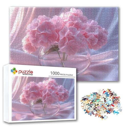 Puzzle 1500 Teile Blume, Puzzle Erwachsene 1500 Teile Rosa, Klassische Holzpuzzles 87 x 57 cm, Lernspiel Herausforderung Spielzeug, Zimmer Wanddeko, Einzigartiges Geschenk für Frauen/Männer C-7 von FeiPride