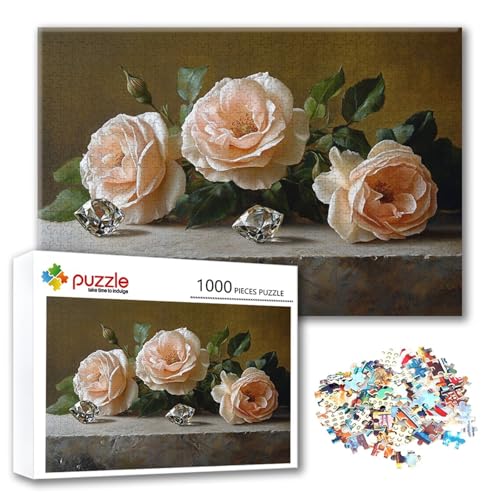 Puzzle 1500 Teile Blume, Puzzle Erwachsene 1500 Teile Rose, Klassische Holzpuzzles 87 x 57 cm, Lernspiel Herausforderung Spielzeug, Zimmer Wanddeko, Einzigartiges Geschenk für Frauen/Männer M-4 Puzzle 1500 Teile Blume, Puzzle Erwachsene 1500 Teile Rose, Klassische Holzpuzzles 87 x 57 cm, Lernspiel Herausforderung Spielzeug, Zimmer Wanddeko, Einzigartiges Geschenk für Frauen/Männer M-4 von FeiPride