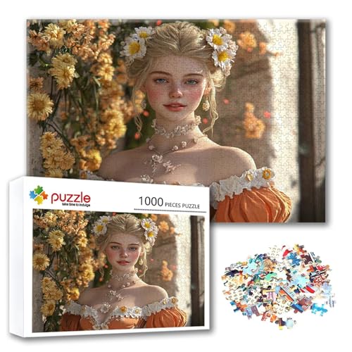 Puzzle 1500 Teile Frau, Puzzle Erwachsene 1500 Teile Blume, Klassische Holzpuzzles 87 x 57 cm, Lernspiel Herausforderung Spielzeug, Zimmer Wanddeko, Einzigartiges Geschenk für Frauen/Männer P-8 von FeiPride