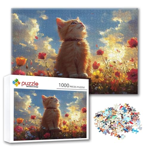 Puzzle 1500 Teile Katze, Puzzle Erwachsene 1500 Teile Blume, Klassische Holzpuzzles 87 x 57 cm, Lernspiel Herausforderung Spielzeug, Zimmer Wanddeko, Einzigartiges Geschenk für Frauen/Männer P-1 Puzzle 1500 Teile Katze, Puzzle Erwachsene 1500 Teile Blume, Klassische Holzpuzzles 87 x 57 cm, Lernspiel Herausforderung Spielzeug, Zimmer Wanddeko, Einzigartiges Geschenk für Frauen/Männer P-1 von FeiPride