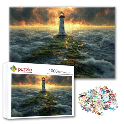 Puzzle 1500 Teile Leuchtturm, Puzzle Erwachsene 1500 Teile Sonnenuntergang, Klassische Holzpuzzles 87 x 57 cm, Lernspiel Herausforderung Spielzeug, Moderne Zimmer Wanddeko, Geschenk für Frauen X-8 Puzzle 1500 Teile Leuchtturm, Puzzle Erwachsene 1500 Teile Sonnenuntergang, Klassische Holzpuzzles 87 x 57 cm, Lernspiel Herausforderung Spielzeug, Moderne Zimmer Wanddeko, Geschenk für Frauen X-8 von FeiPride