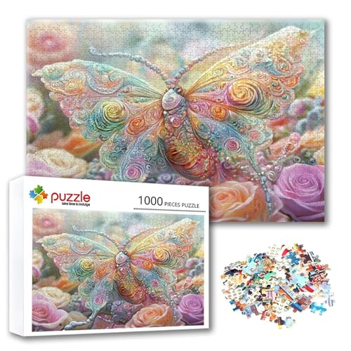 Puzzle 1500 Teile Schmetterling, Puzzle Erwachsene 1500 Teile Blume, Klassische Holzpuzzles 87 x 57 cm, Lernspiel Herausforderung Spielzeug, Moderne Zimmer Wanddeko, Geschenk für Frauen/Männer D-0 Puzzle 1500 Teile Schmetterling, Puzzle Erwachsene 1500 Teile Blume, Klassische Holzpuzzles 87 x 57 cm, Lernspiel Herausforderung Spielzeug, Moderne Zimmer Wanddeko, Geschenk für Frauen/Männer D-0 von FeiPride