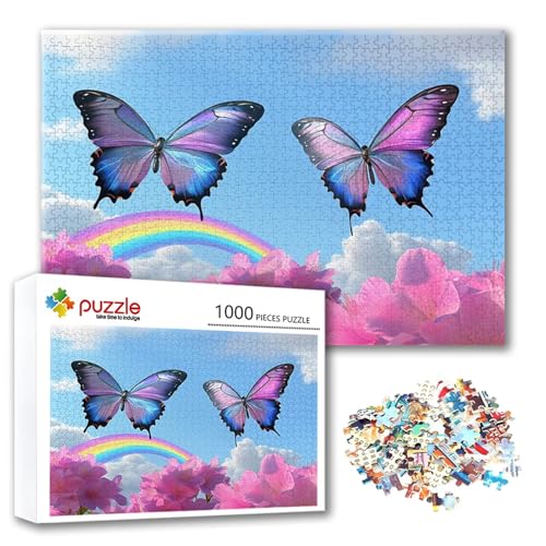 Puzzle 1500 Teile Schmetterling, Puzzle Erwachsene 1500 Teile Blume, Klassische Holzpuzzles 87 x 57 cm, Lernspiel Herausforderung Spielzeug, Moderne Zimmer Wanddeko, Geschenk für Frauen/Männer U-5 Puzzle 1500 Teile Schmetterling, Puzzle Erwachsene 1500 Teile Blume, Klassische Holzpuzzles 87 x 57 cm, Lernspiel Herausforderung Spielzeug, Moderne Zimmer Wanddeko, Geschenk für Frauen/Männer U-5 von FeiPride