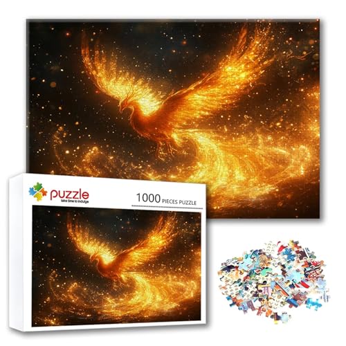 Puzzle 1500 Teile Tier, Puzzle Erwachsene 1500 Teile Phönix, Klassische Holzpuzzles 87 x 57 cm, Lernspiel Herausforderung Spielzeug, Zimmer Wanddeko, Einzigartiges Geschenk für Frauen/Männer X-9 von FeiPride