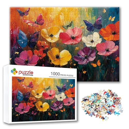 Puzzle 2000 Teile Blume, Puzzle Erwachsene 2000 Teile Schmetterling, Klassische Holzpuzzles 100 x 70 cm, Lernspiel Herausforderung Spielzeug, Moderne Zimmer Wanddeko, Geschenk für Frauen/Männer T-7 von FeiPride