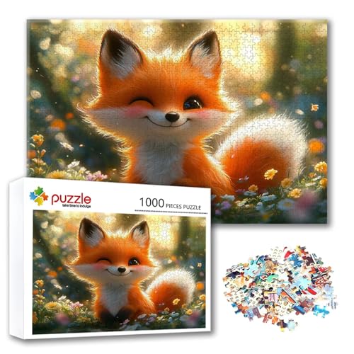 Puzzle 2000 Teile Füchse, Puzzle Erwachsene 2000 Teile Tier, Klassische Holzpuzzles 100 x 70 cm, Lernspiel Herausforderung Spielzeug, Zimmer Wanddeko, Einzigartiges Geschenk für Frauen/Männer Y-5 von FeiPride