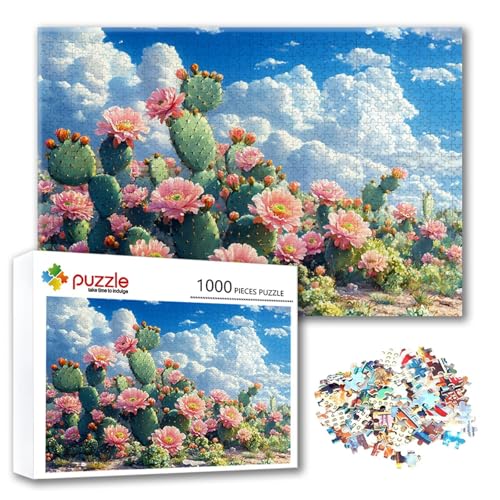 Puzzle 2000 Teile Kaktus, Puzzle Erwachsene 2000 Teile Blume, Klassische Holzpuzzles 100 x 70 cm, Lernspiel Herausforderung Spielzeug, Zimmer Wanddeko, Einzigartiges Geschenk für Frauen/Männer H-2 von FeiPride