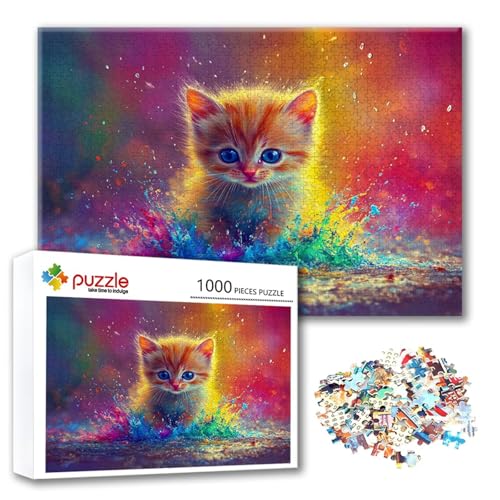 Puzzle 2000 Teile Katze, Puzzle Erwachsene 2000 Teile Farbe, Klassische Holzpuzzles 100 x 70 cm, Lernspiel Herausforderung Spielzeug, Zimmer Wanddeko, Einzigartiges Geschenk für Frauen/Männer W-8 Puzzle 2000 Teile Katze, Puzzle Erwachsene 2000 Teile Farbe, Klassische Holzpuzzles 100 x 70 cm, Lernspiel Herausforderung Spielzeug, Zimmer Wanddeko, Einzigartiges Geschenk für Frauen/Männer W-8 von FeiPride
