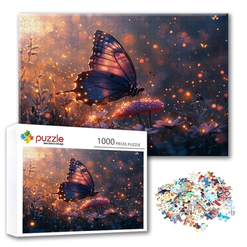 Puzzle 2000 Teile Schmetterling, Puzzle Erwachsene 2000 Teile Landschaft, Klassische Holzpuzzles 100 x 70 cm, Lernspiel Herausforderung Spielzeug, Moderne Zimmer Wanddeko, Geschenk für Frauen N-0 von FeiPride
