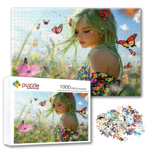 Puzzle 2000 Teile Schönheit, Puzzle Erwachsene 2000 Teile Schmetterling, Klassische Holzpuzzles 100 x 70 cm, Lernspiel Herausforderung Spielzeug, Moderne Zimmer Wanddeko, Geschenk für Frauen B-1 von FeiPride