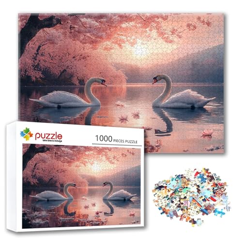 Puzzle 2000 Teile Schwan, Puzzle Erwachsene 2000 Teile Tier, Klassische Holzpuzzles 100 x 70 cm, Lernspiel Herausforderung Spielzeug, Zimmer Wanddeko, Einzigartiges Geschenk für Frauen/Männer N-9 von FeiPride