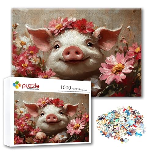 Puzzle 2000 Teile Schwein, Puzzle Erwachsene 2000 Teile Blume, Klassische Holzpuzzles 100 x 70 cm, Lernspiel Herausforderung Spielzeug, Zimmer Wanddeko, Einzigartiges Geschenk für Frauen/Männer T-9 Puzzle 2000 Teile Schwein, Puzzle Erwachsene 2000 Teile Blume, Klassische Holzpuzzles 100 x 70 cm, Lernspiel Herausforderung Spielzeug, Zimmer Wanddeko, Einzigartiges Geschenk für Frauen/Männer T-9 von FeiPride