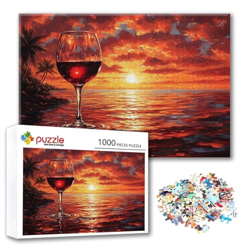 Puzzle 2000 Teile Sonnenuntergang, Puzzle Erwachsene 2000 Teile Wein, Klassische Holzpuzzles 100 x 70 cm, Lernspiel Herausforderung Spielzeug, Moderne Zimmer Wanddeko, Geschenk für Frauen/Männer H-3 Puzzle 2000 Teile Sonnenuntergang, Puzzle Erwachsene 2000 Teile Wein, Klassische Holzpuzzles 100 x 70 cm, Lernspiel Herausforderung Spielzeug, Moderne Zimmer Wanddeko, Geschenk für Frauen/Männer H-3 von FeiPride