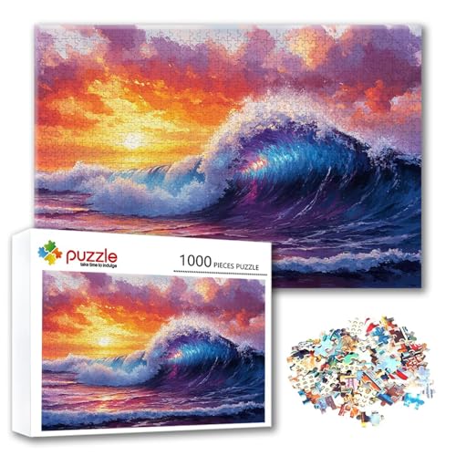 Puzzle 2000 Teile Sonnenuntergang, Puzzle Erwachsene 2000 Teile Wellen, Klassische Holzpuzzles 100 x 70 cm, Lernspiel Herausforderung Spielzeug, Moderne Zimmer Wanddeko, Geschenk für Frauen/Männer W-0 Puzzle 2000 Teile Sonnenuntergang, Puzzle Erwachsene 2000 Teile Wellen, Klassische Holzpuzzles 100 x 70 cm, Lernspiel Herausforderung Spielzeug, Moderne Zimmer Wanddeko, Geschenk für Frauen/Männer W-0 von FeiPride