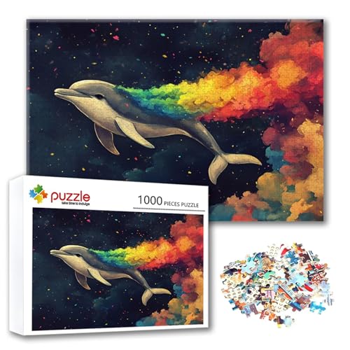 Puzzle 2000 Teile Tier, Puzzle Erwachsene 2000 Teile Delphin, Klassische Holzpuzzles 100 x 70 cm, Lernspiel Herausforderung Spielzeug, Zimmer Wanddeko, Einzigartiges Geschenk für Frauen/Männer P-4 von FeiPride