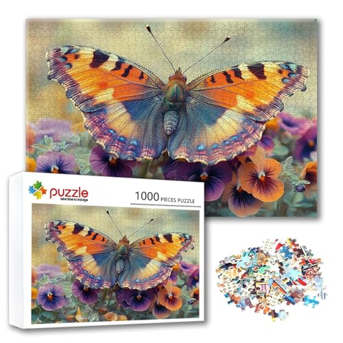Puzzle 2000 Teile Tier, Puzzle Erwachsene 2000 Teile Schmetterling, Klassische Holzpuzzles 100 x 70 cm, Lernspiel Herausforderung Spielzeug, Moderne Zimmer Wanddeko, Geschenk für Frauen/Männer K-9 von FeiPride