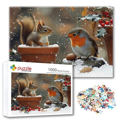 Puzzle 2000 Teile Winter, Puzzle Erwachsene 2000 Teile Eichhörnchen, Klassische Holzpuzzles 100 x 70 cm, Lernspiel Herausforderung Spielzeug, Moderne Zimmer Wanddeko, Geschenk für Frauen/Männer Q-1 Puzzle 2000 Teile Winter, Puzzle Erwachsene 2000 Teile Eichhörnchen, Klassische Holzpuzzles 100 x 70 cm, Lernspiel Herausforderung Spielzeug, Moderne Zimmer Wanddeko, Geschenk für Frauen/Männer Q-1 von FeiPride