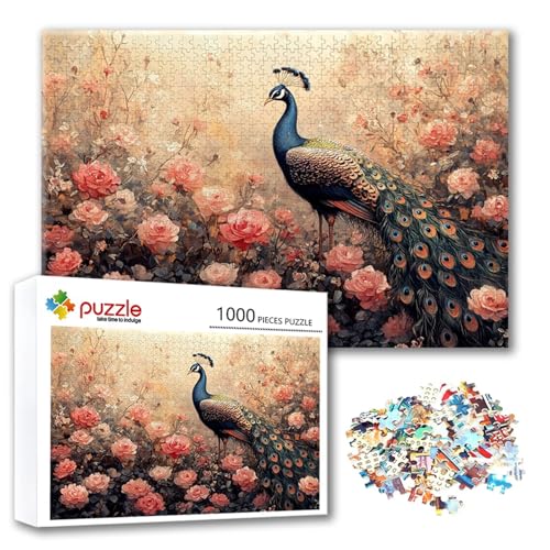 Puzzle 300 Teile Blume, Puzzle Erwachsene 300 Teile Pfau, Klassische Holzpuzzles 40 x 28 cm, Lernspiel Herausforderung Spielzeug, Moderne Zimmer Wanddeko, Einzigartiges Geschenk für Frauen/Männer D-9 Puzzle 300 Teile Blume, Puzzle Erwachsene 300 Teile Pfau, Klassische Holzpuzzles 40 x 28 cm, Lernspiel Herausforderung Spielzeug, Moderne Zimmer Wanddeko, Einzigartiges Geschenk für Frauen/Männer D-9 von FeiPride