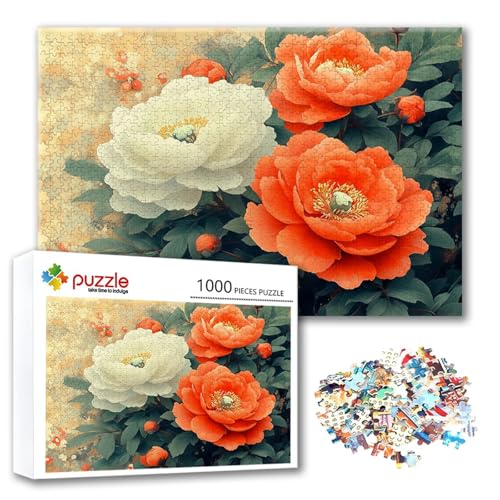 Puzzle 300 Teile Blume, Puzzle Erwachsene 300 Teile Pfingstrose, Klassische Holzpuzzles 40 x 28 cm, Lernspiel Herausforderung Spielzeug, Zimmer Wanddeko, Einzigartiges Geschenk für Frauen/Männer A-4 Puzzle 300 Teile Blume, Puzzle Erwachsene 300 Teile Pfingstrose, Klassische Holzpuzzles 40 x 28 cm, Lernspiel Herausforderung Spielzeug, Zimmer Wanddeko, Einzigartiges Geschenk für Frauen/Männer A-4 von FeiPride