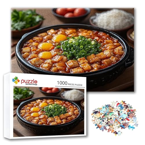 Puzzle 300 Teile Essen, Puzzle Erwachsene 300 Teile Küche, Klassische Holzpuzzles 40 x 28 cm, Lernspiel Herausforderung Spielzeug, Moderne Zimmer Wanddeko, Einzigartiges Geschenk für Frauen/Männer X-0 von FeiPride