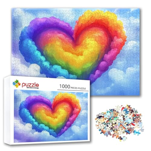 Puzzle 300 Teile Farbe, Puzzle Erwachsene 300 Teile Liebe, Klassische Holzpuzzles 40 x 28 cm, Lernspiel Herausforderung Spielzeug, Moderne Zimmer Wanddeko, Einzigartiges Geschenk für Frauen/Männer M-2 von FeiPride