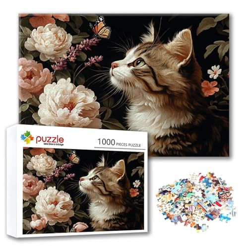 Puzzle 300 Teile Katze, Puzzle Erwachsene 300 Teile Blume, Klassische Holzpuzzles 40 x 28 cm, Lernspiel Herausforderung Spielzeug, Moderne Zimmer Wanddeko, Einzigartiges Geschenk für Frauen/Männer Q-5 Puzzle 300 Teile Katze, Puzzle Erwachsene 300 Teile Blume, Klassische Holzpuzzles 40 x 28 cm, Lernspiel Herausforderung Spielzeug, Moderne Zimmer Wanddeko, Einzigartiges Geschenk für Frauen/Männer Q-5 von FeiPride