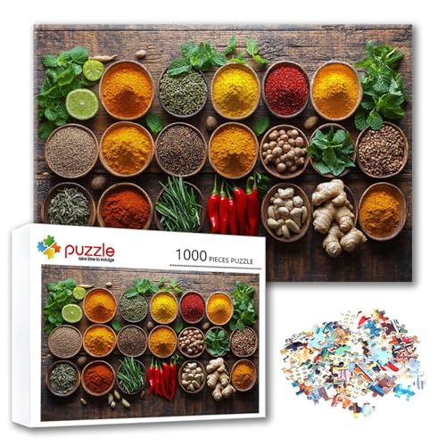Puzzle 300 Teile Küche, Puzzle Erwachsene 300 Teile Würze, Klassische Holzpuzzles 40 x 28 cm, Lernspiel Herausforderung Spielzeug, Moderne Zimmer Wanddeko, Einzigartiges Geschenk für Frauen/Männer B-4 Puzzle 300 Teile Küche, Puzzle Erwachsene 300 Teile Würze, Klassische Holzpuzzles 40 x 28 cm, Lernspiel Herausforderung Spielzeug, Moderne Zimmer Wanddeko, Einzigartiges Geschenk für Frauen/Männer B-4 von FeiPride