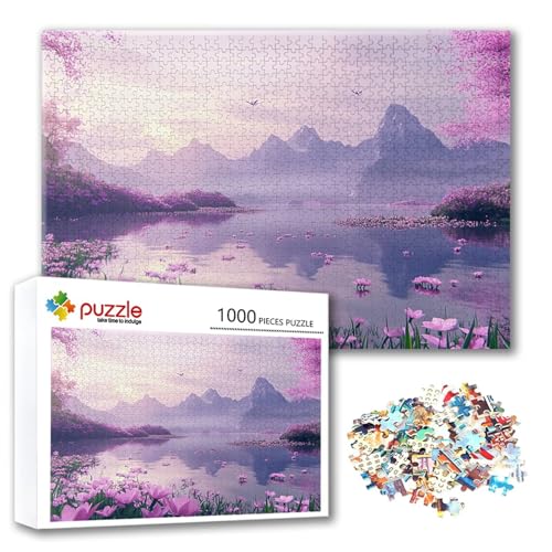 Puzzle 300 Teile Landschaft, Puzzle Erwachsene 300 Teile Berg, Klassische Holzpuzzles 40 x 28 cm, Lernspiel Herausforderung Spielzeug, Zimmer Wanddeko, Einzigartiges Geschenk für Frauen/Männer V-0 von FeiPride